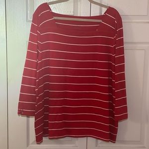 Talbots Red/White Stripe Top, Size 3X